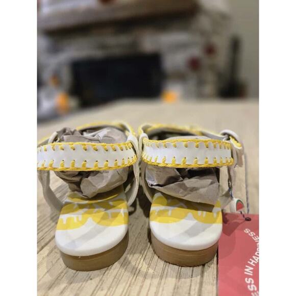 Farm Rio Women's White Slingback Sandals Palm Tree Whipstitch Casual Size 8 - Picture 6 of 11